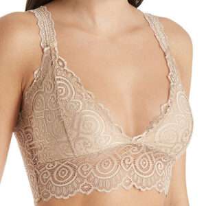 Nude Lace Bralette V-Neck